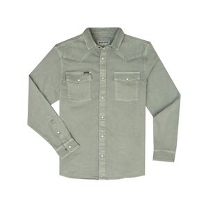 PONCHO The Ventura Long Sleeve Button Down Shirt Slim XL Green New With Tags